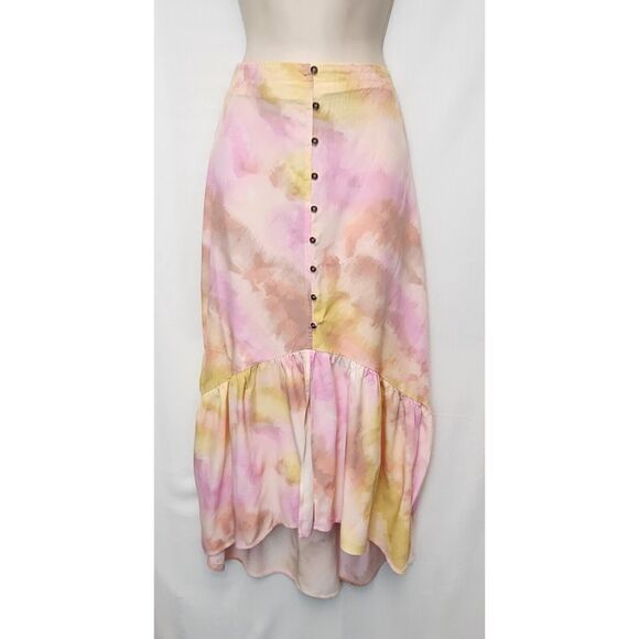 REWIND SKIRT Tie Dye Size Medium Juniors Midi Lo-Hi skirt Brand New - Picture 2 of 8